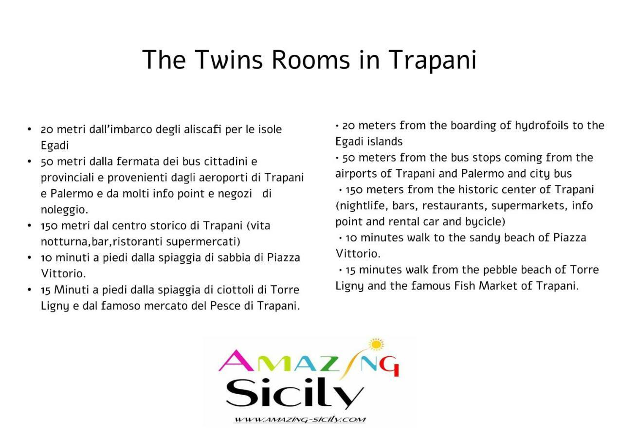 The Twins Rooms In Trapani 1 Экстерьер фото